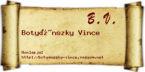 Botyánszky Vince névjegykártya